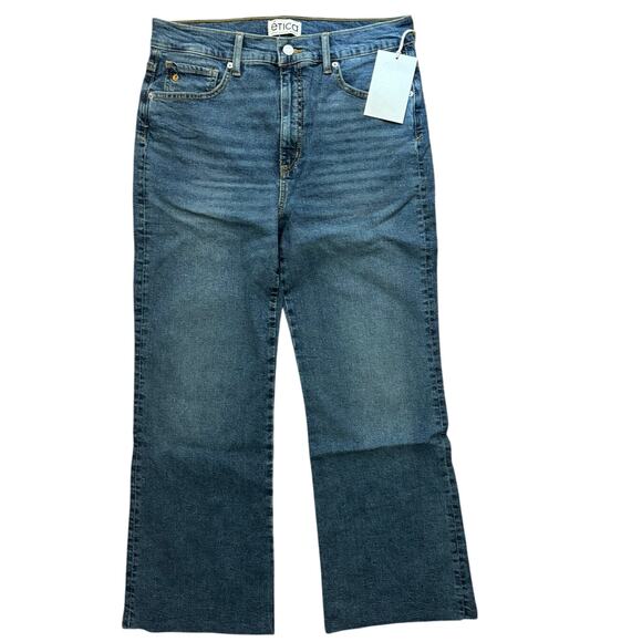 NWT Etica Anya High Waist Crop Modern Flare Leg Jeans In Northport Size 30 - Picture 3 of 7